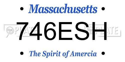 746ESH Massachusetts License Plate