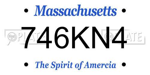 746KN4 Massachusetts License Plate