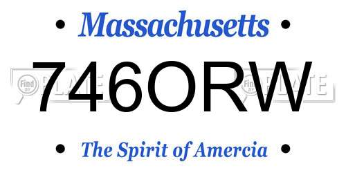 746ORW Massachusetts License Plate