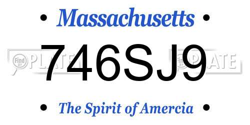 746SJ9 Massachusetts License Plate