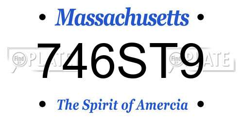 746ST9 Massachusetts License Plate