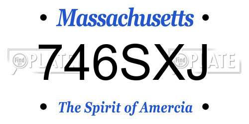 746SXJ Massachusetts License Plate