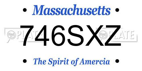 746SXZ Massachusetts License Plate