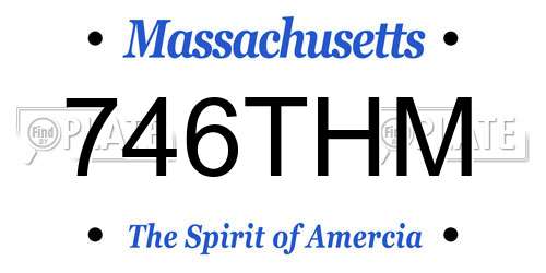 746THM Massachusetts License Plate