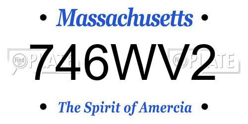 746WV2 Massachusetts License Plate