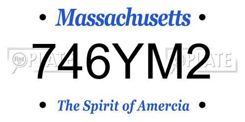746YM2 Massachusetts License Plate