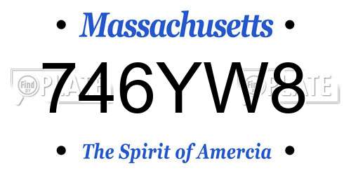 746YW8 Massachusetts License Plate