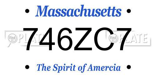 746ZC7 Massachusetts License Plate