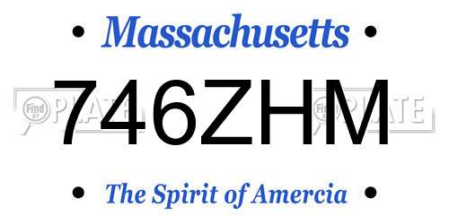 746ZHM Massachusetts License Plate