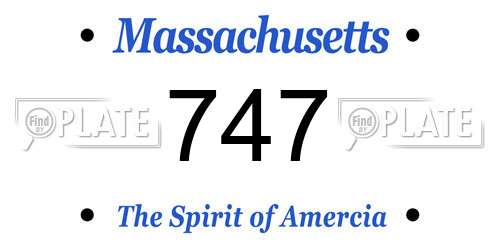 747 Massachusetts License Plate