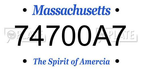 74700A7 Massachusetts License Plate