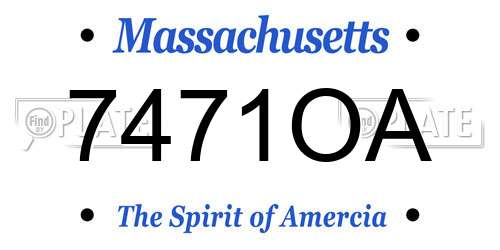 7471OA Massachusetts License Plate