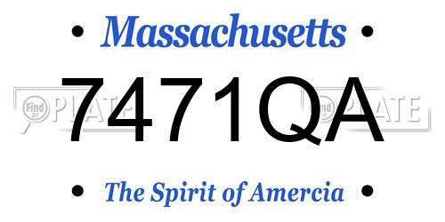 7471QA Massachusetts License Plate