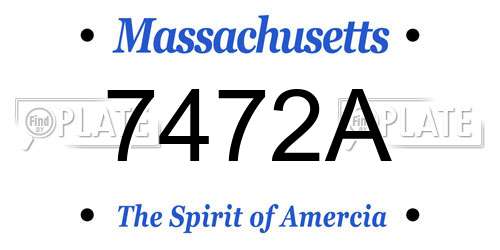 7472A Massachusetts License Plate