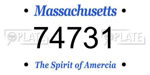 74731 Massachusetts License Plate