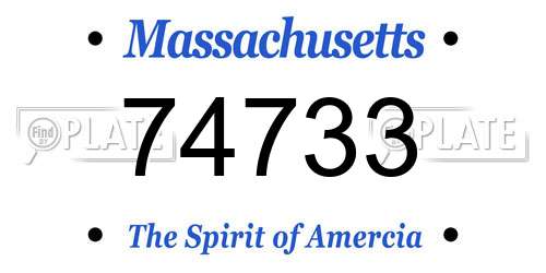 74733 Massachusetts License Plate