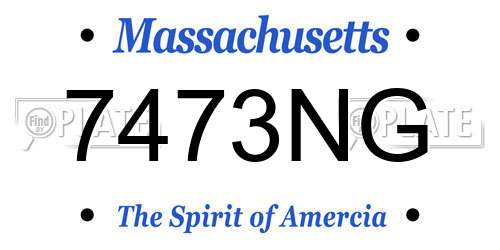 7473NG Massachusetts License Plate