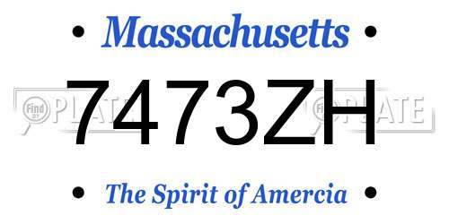 7473ZH Massachusetts License Plate
