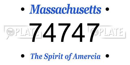 74747 Massachusetts License Plate