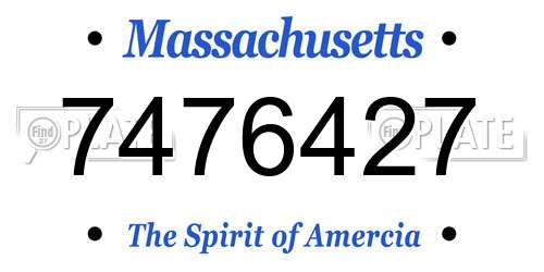 7476427 Massachusetts License Plate