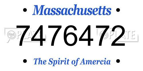 7476472 Massachusetts License Plate