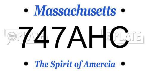 747AHC Massachusetts License Plate