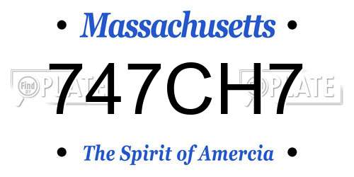 747CH7 Massachusetts License Plate