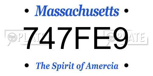 747FE9 Massachusetts License Plate