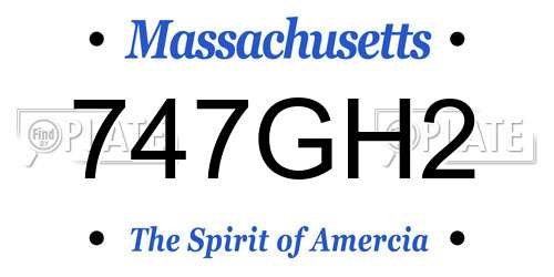 747GH2 Massachusetts License Plate