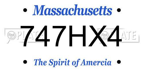 747HX4 Massachusetts License Plate