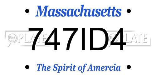 747ID4 Massachusetts License Plate