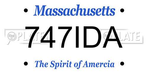 747IDA Massachusetts License Plate