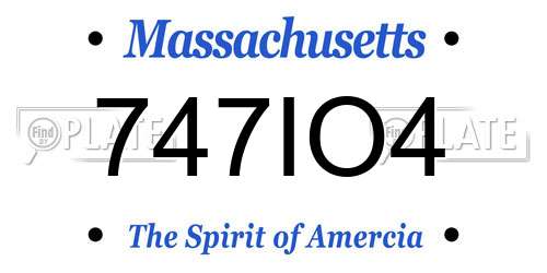 747IO4 Massachusetts License Plate