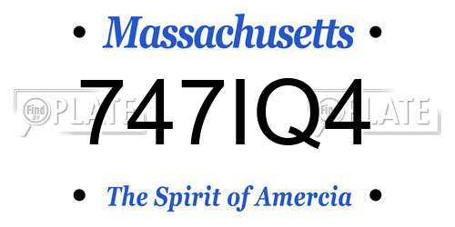 747IQ4 Massachusetts License Plate