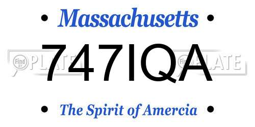747IQA Massachusetts License Plate