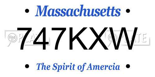 747KXW Massachusetts License Plate