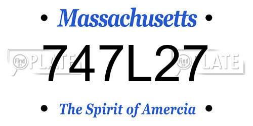 747L27 Massachusetts License Plate