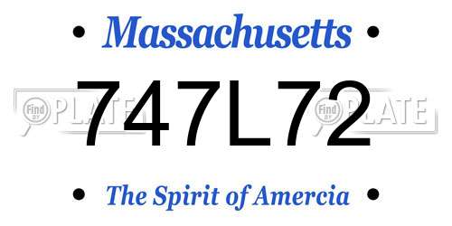747L72 Massachusetts License Plate