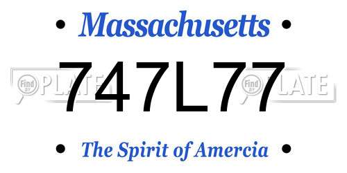 747L77 Massachusetts License Plate