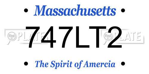 747LT2 Massachusetts License Plate