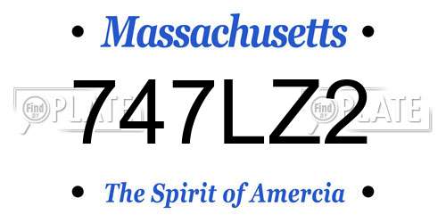 747LZ2 Massachusetts License Plate