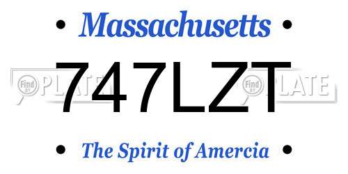 747LZT Massachusetts License Plate