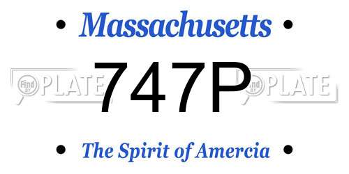 747P Massachusetts License Plate
