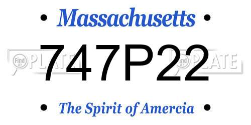 747P22 Massachusetts License Plate