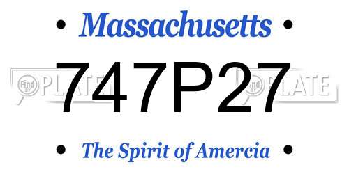 747P27 Massachusetts License Plate