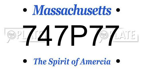 747P77 Massachusetts License Plate