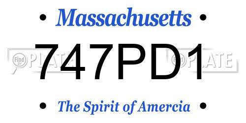 747PD1 Massachusetts License Plate
