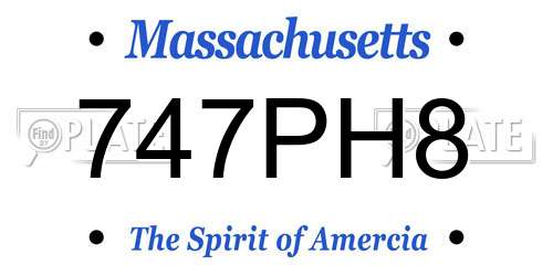 747PH8 Massachusetts License Plate