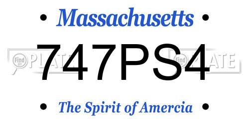747PS4 Massachusetts License Plate