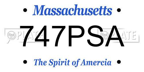 747PSA Massachusetts License Plate